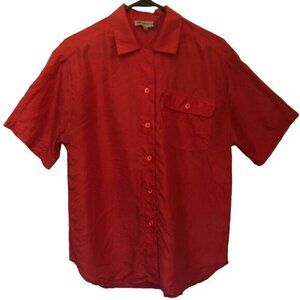 Vintage Diversity brand pink 100% silk blouse sz MP